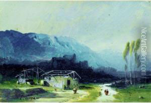Landscapes Oil Painting - Ciceri, Eugene