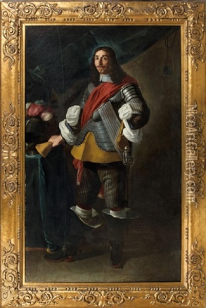 Portrait De Gentilhomme En Cuirasse Oil Painting - Luigi Primo