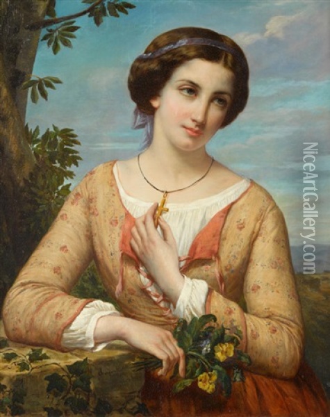 Melancholy Oil Painting - Auguste Charpentier
