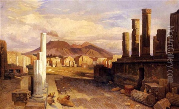 Veduta Di Pompei Oil Painting - Alessandro Castelli