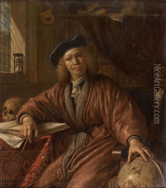 Le Geographe Oil Painting - Cornelis De Man