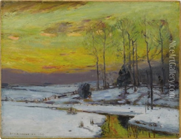 Winter Stream Oil Painting - Bruce Crane