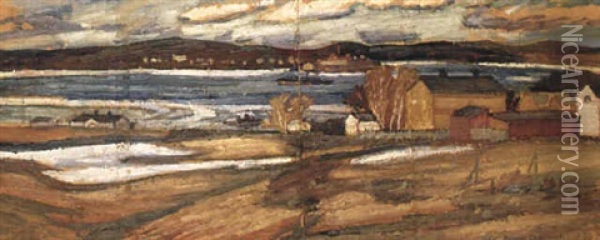Utsigt Mot Sundsvallsfj,rden Oil Painting - Helmer Osslund