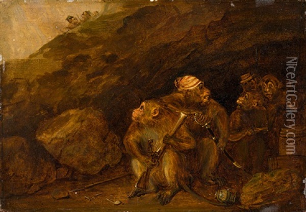 Krieg Der Affen Oil Painting - Edmund Bristow