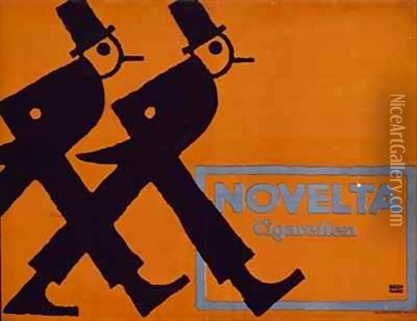 German advertisement for 'Novelta' cigarettes Oil Painting - Lucian Bernhard