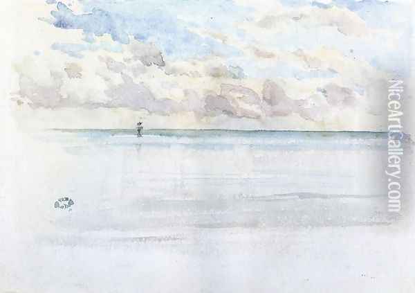 Seascape, Dieppe Oil Painting - James Abbott McNeill Whistler