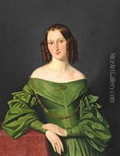 Portrait Of Countess Schulin (nee Holck) Oil Painting - Bernhard Axel Bendixen