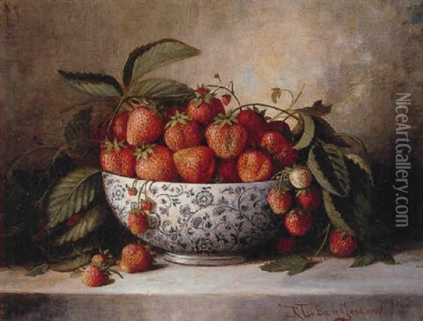 Strawberries Oil Painting - Richard La Barre Goodwin