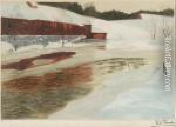 Paysage D'hiver, Norvege Oil Painting - Fritz Thaulow