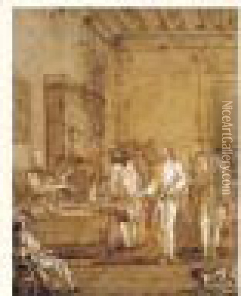 L'appel De Saint Matthieu Oil Painting - Giovanni Domenico Tiepolo