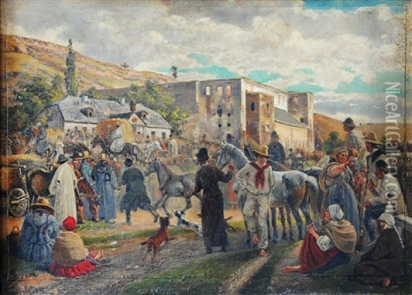 Country Scenery Oil Painting - Emanuel Salomon Freiherr von Friedberg-Mirohorsky