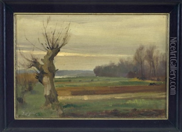 Landschaft Mit Kopfweide Im Vorfruhling Oil Painting - Josef Mangold
