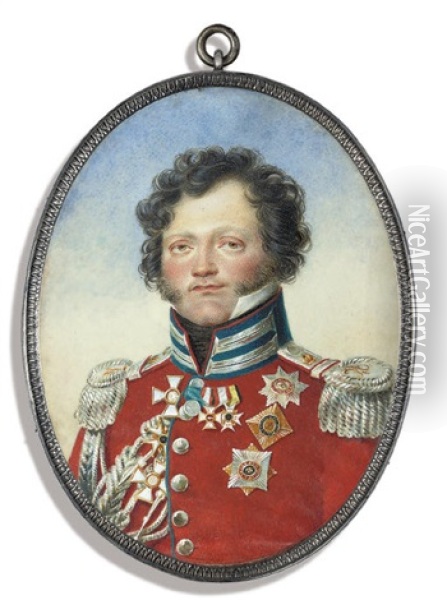 General Fedor Petrovich Uvarov Oil Painting - Alois Gustav Rockstuhl