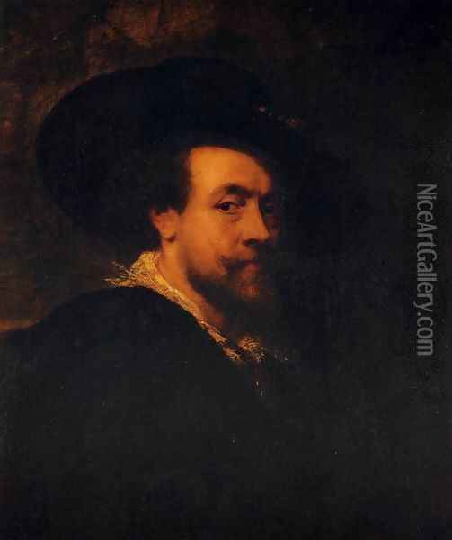Self-Portrait with a Hat Oil Painting - Peter Paul Rubens