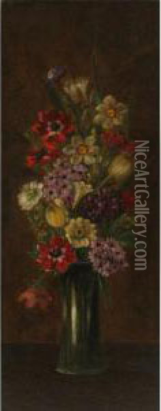 Still Life With A Variety Of Florals Oil Painting - Henry L. Sanger