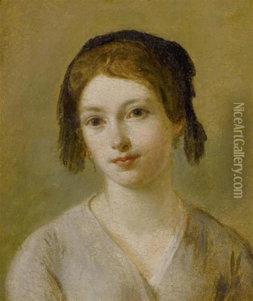 Portrait Of A Young Lady Oil Painting - Wolfgang-Adam Toepffer