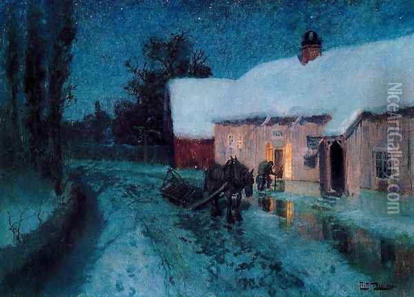 The night Oil Painting - Fritz Thaulow