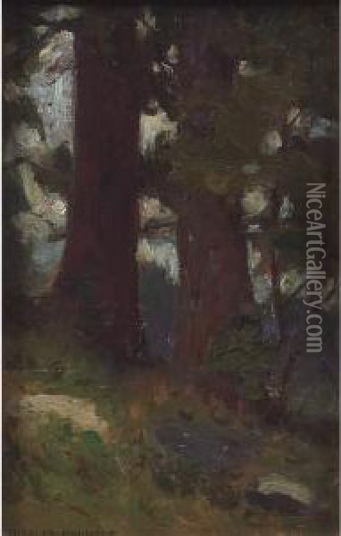 Two Trees Oil Painting - Charles Allan Winter