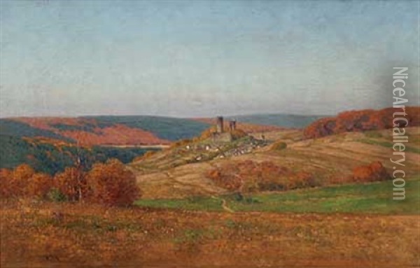 Herbstlicher Taunus Mit Blick Auf Oberreifenberg Oil Painting - Nelson Gray Kinsley