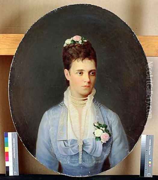 Portrait of the Russian Empress Maria Fyodorovna Oil Painting - Johann Koler