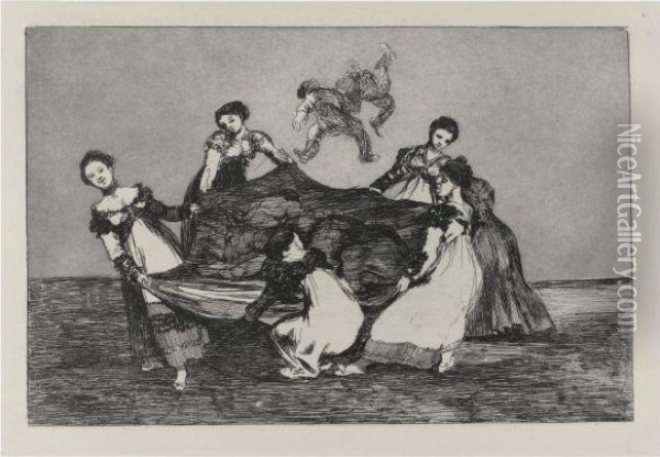 Los Proverbios (d. 202-219; H. 248-265) Oil Painting - Francisco De Goya y Lucientes