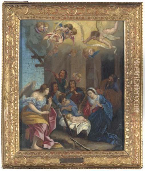The Nativity Oil Painting - Aubin Vouet