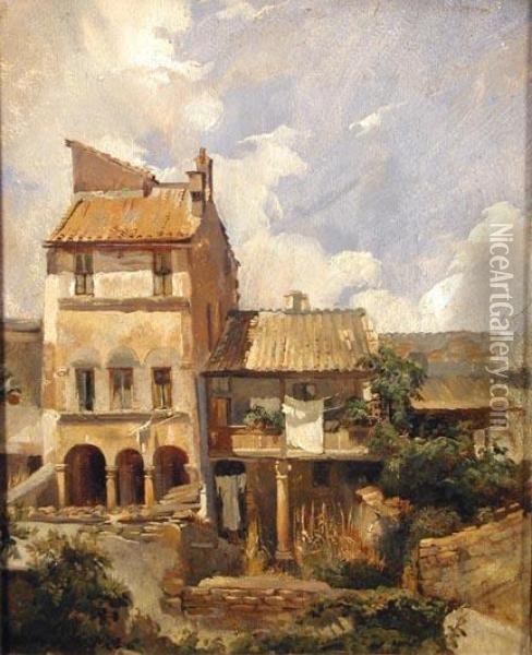 Maisons A Rome Oil Painting - Francois Bonnet