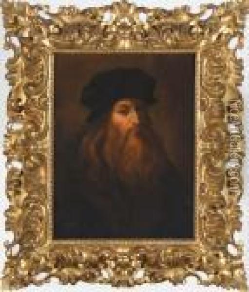 Copy Of Self-portrait Of Leonardo Da Vinci Oil Painting - Leonardo Da Vinci