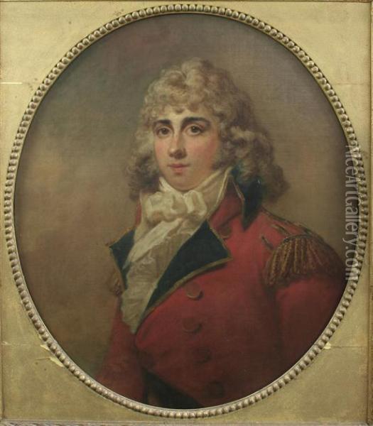 Portrait Of A Young Man Wearing A Red Military Coat Oil Painting - John Singleton Copley