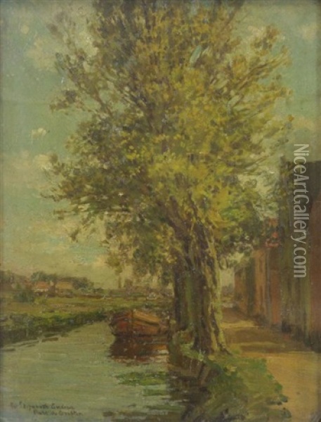 Canal Oil Painting - Robert Wadsworth Grafton