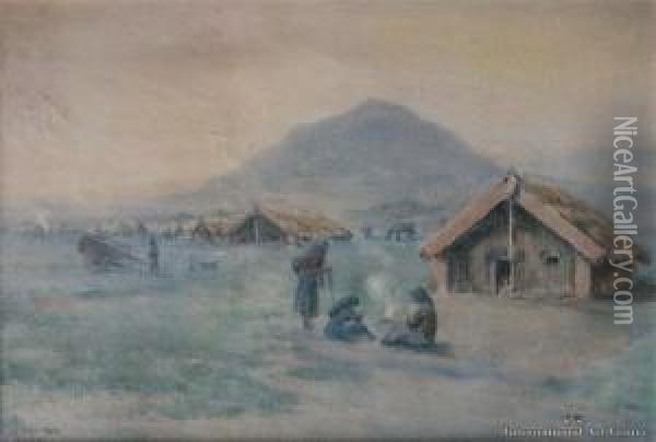 Maori Village Oil Painting - Edward William Payton