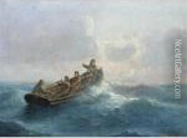 Out To Sea Oil Painting - Emilios Prosalentis