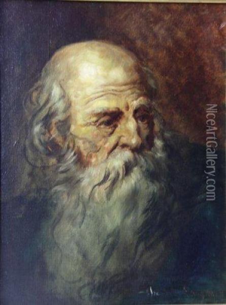 Portrait D 'homme A La Barbe Oil Painting - Theodore Levigne