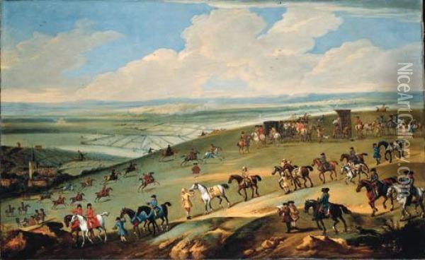 The Warren Hill, Newmarket Oil Painting - John Wootton