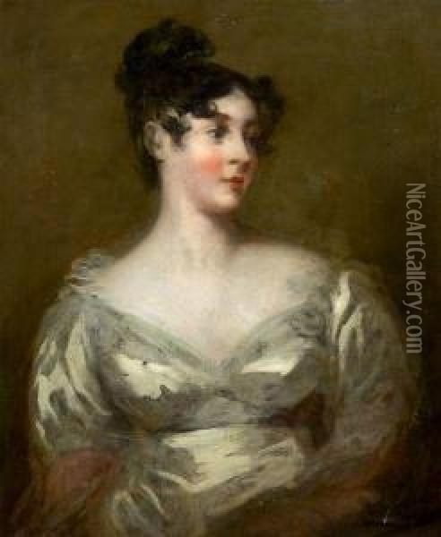 Portrait Presume De Lady Grosvenor Oil Painting - George Henry Harlow