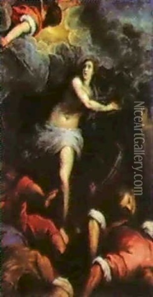 S. Caterina D'alessandria Salvata Dal Martirio Della        Ruota Oil Painting - Jacopo Palma il Giovane