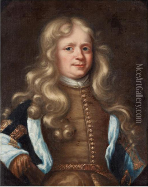 Portrait Of A Man, Possible Andres Von Behn (1650- After 1713) Oil Painting - David Klocker Von Ehrenstrahl