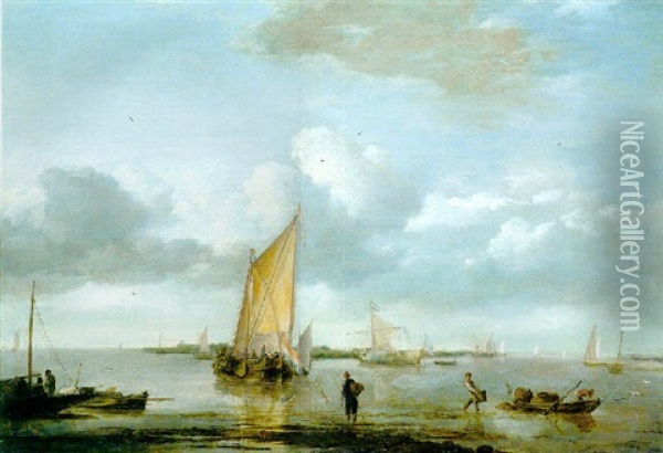 A Calm Sea Oil Painting - Jan Van De Cappelle