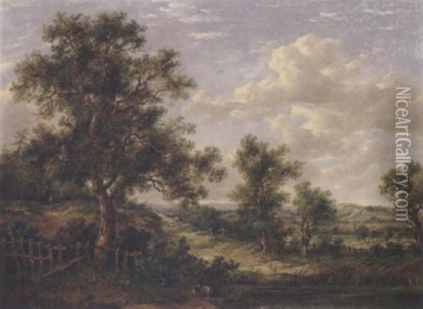 Landscape Near Godstone, Surrey Oil Painting - Patrick Nasmyth