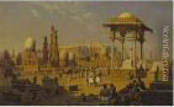 View Of Aleppo, Syria Oil Painting - Hubert Sattler