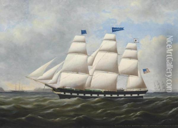 The American Merchantman 
Trumbull 
 Of New York Oil Painting - Duncan Mcfarlane