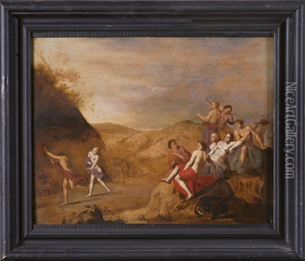 Mythologische Szene Mit Nymphen Oil Painting - Dirck Van Der Lisse