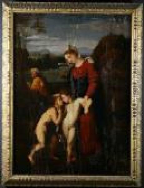 Infant Christ Oil Painting - Raphael (Raffaello Sanzio of Urbino)