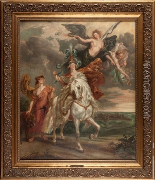 Apoteoza Marii Medici Wedlug Rubensa Oil Painting - Juliusz Fortunat von Kossak
