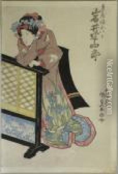 Kunisada, Utagawa . Das M?dchen Oito Aus Dem Kyoya. Japan Oil Painting - Kunisada