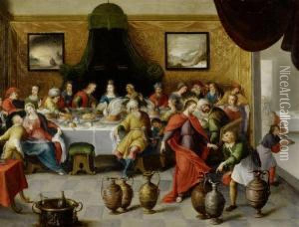 The Wedding At Canaan With The Miracle Of The Water Into Wine Oil Painting - Hieronymous III Francken