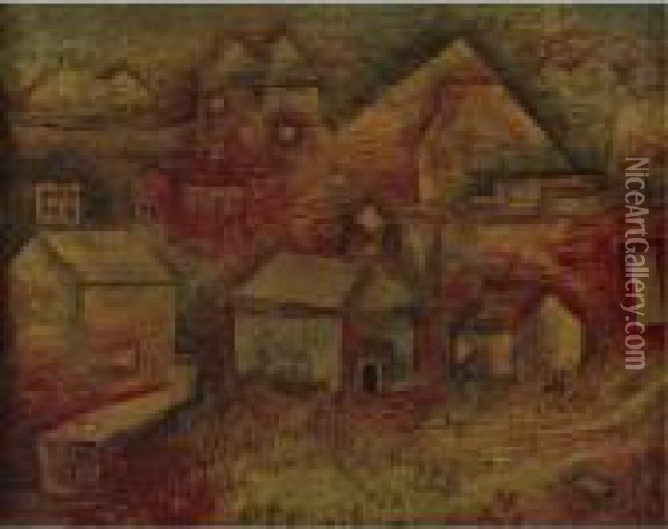 Siedelung Am Steinbruch (settlement By The Quarry) Oil Painting - Paul Klee