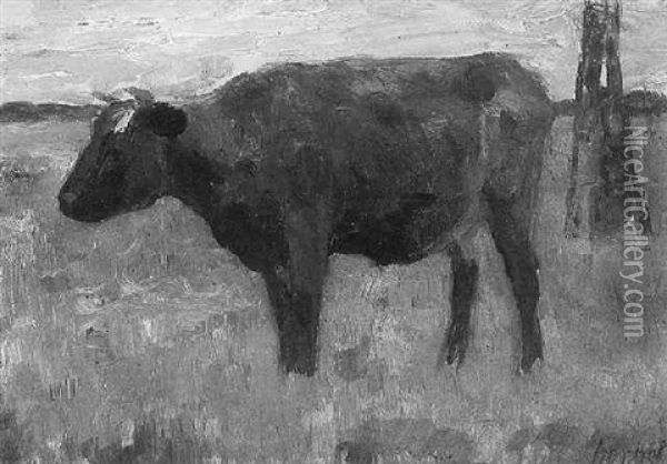 Kuh Auf Der Weide Oil Painting - Thomas Herbst