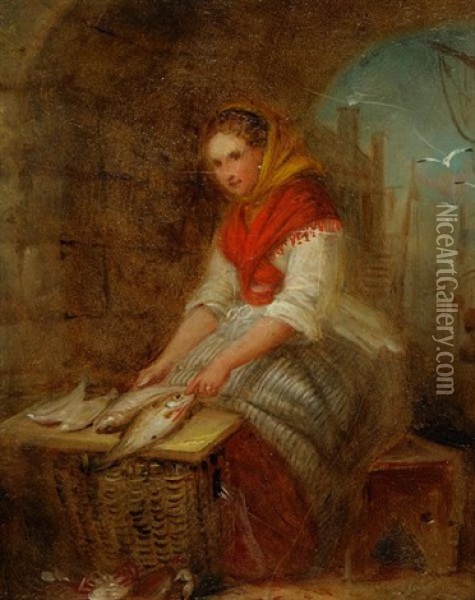Newhaven Fisher Girl Oil Painting - Alexander Leggatt