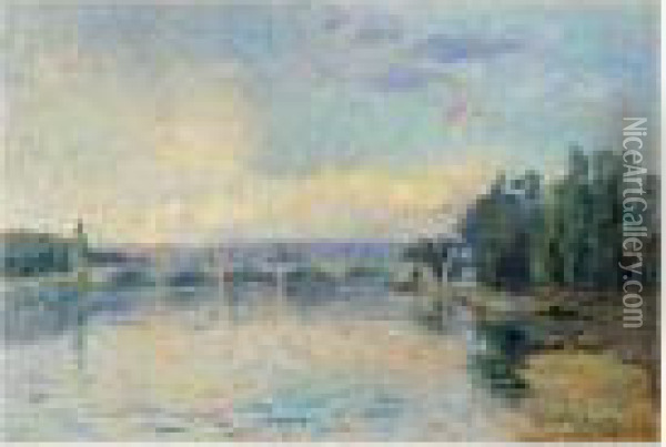 Le Pont De Maisons-laffitte Oil Painting - Albert Lebourg